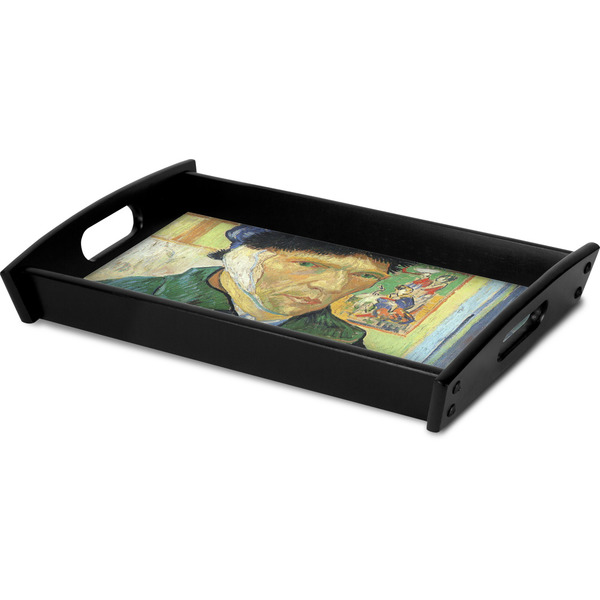 Van Gogh's Self Portrait with Bandaged Ear Serving Tray Black - Corner