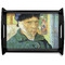 Van Gogh's Self Portrait with Bandaged Ear Black Wooden Tray - Large