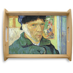 Van Gogh's Self Portrait with Bandaged Ear Natural Wooden Tray - Large