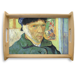 Van Gogh's Self Portrait with Bandaged Ear Natural Wooden Tray - Small