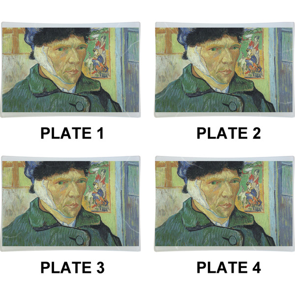 Van Gogh's Self Portrait with Bandaged Ear Set of Rectangular Appetizer / Dessert Plates (Approval)