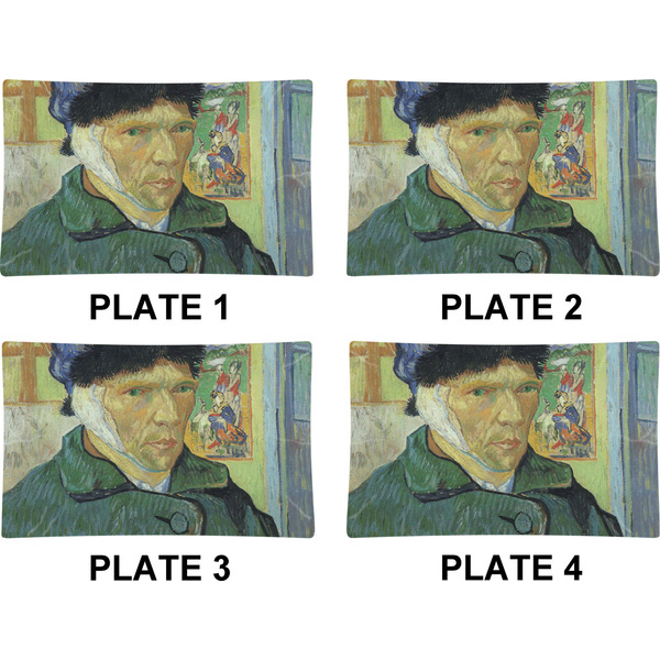 Van Gogh's Self Portrait with Bandaged Ear Set of Rectangular Dinner Plates (Approval)