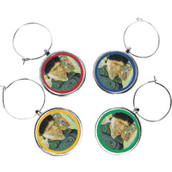 Van Gogh's Self Portrait with Bandaged Ear Wine Charms (Set of 4)