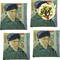 Van Gogh's Self Portrait with Bandaged Ear Set of Square Dinner Plates