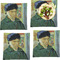 Van Gogh's Self Portrait with Bandaged Ear Set of 4 Glass Square Lunch / Dinner Plate 9.5"