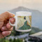 Van Gogh's Self Portrait with Bandaged Ear Single Shot Espresso Cup - Lifestyle in Hand