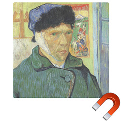 Van Gogh's Self Portrait with Bandaged Ear Square Car Magnet - 10"