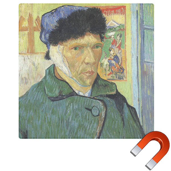 Custom Van Gogh's Self Portrait with Bandaged Ear Square Car Magnet - 10"