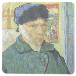 Van Gogh's Self Portrait with Bandaged Ear Square Rubber Backed Coaster
