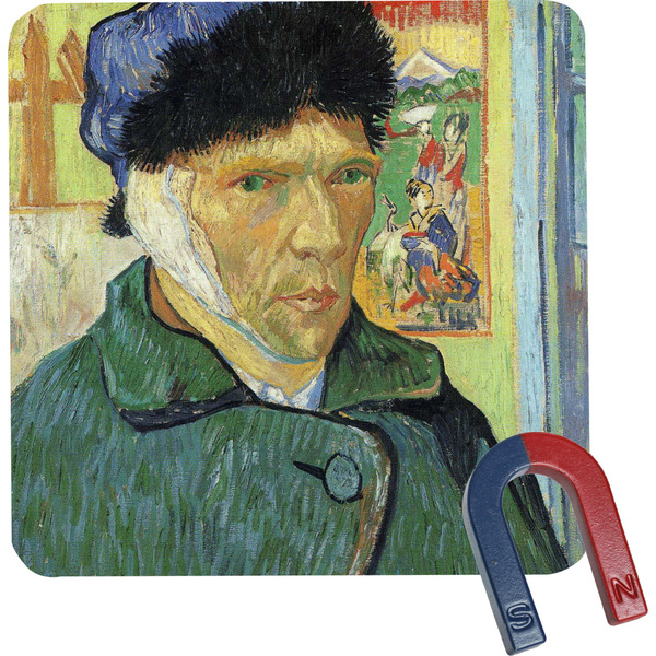 Custom Van Gogh's Self Portrait with Bandaged Ear Square Fridge Magnet