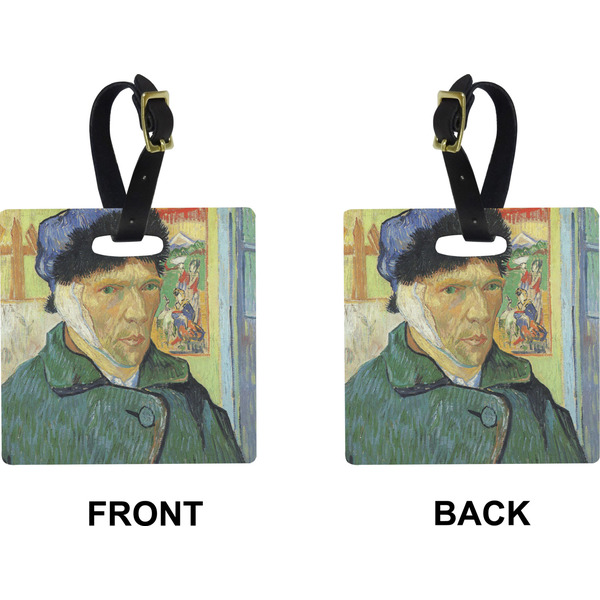 Van Gogh's Self Portrait with Bandaged Ear Square Luggage Tag (Front + Back)