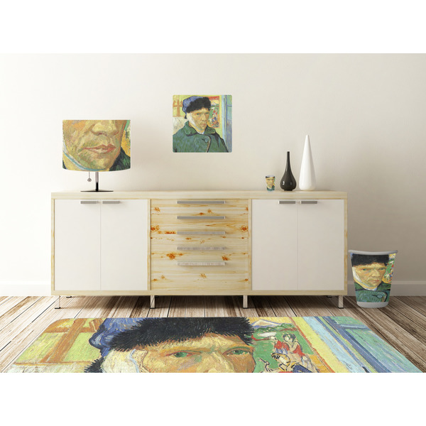 Van Gogh's Self Portrait with Bandaged Ear Square Wall Decal Wooden Desk
