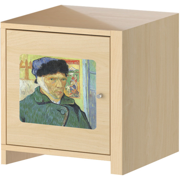Van Gogh's Self Portrait with Bandaged Ear Square Wall Decal on Wooden Cabinet