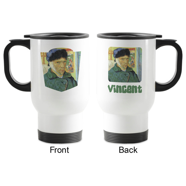 Van Gogh's Self Portrait with Bandaged Ear Stainless Steel Travel Mug with Handle - Front & Back