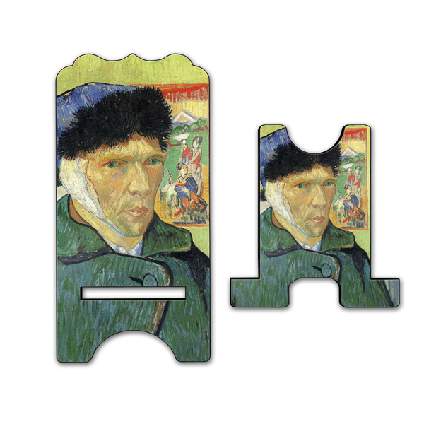 Van Gogh's Self Portrait with Bandaged Ear Stylized Phone Stand - Front & Back - Large