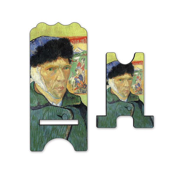 Van Gogh's Self Portrait with Bandaged Ear Stylized Phone Stand - Front & Back - Small