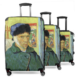 Van Gogh's Self Portrait with Bandaged Ear 3 Piece Luggage Set - 20" Carry On, 24" Medium Checked, 28" Large Checked