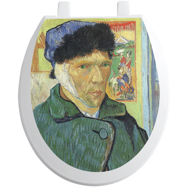 Custom Van Gogh's Self Portrait with Bandaged Ear Toilet Seat Decal - Round