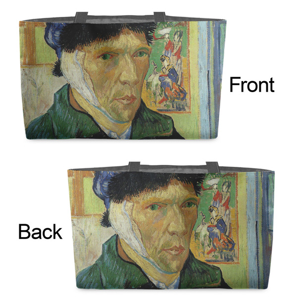 Van Gogh's Self Portrait with Bandaged Ear Tote w/Black Handles - Front & Back Views