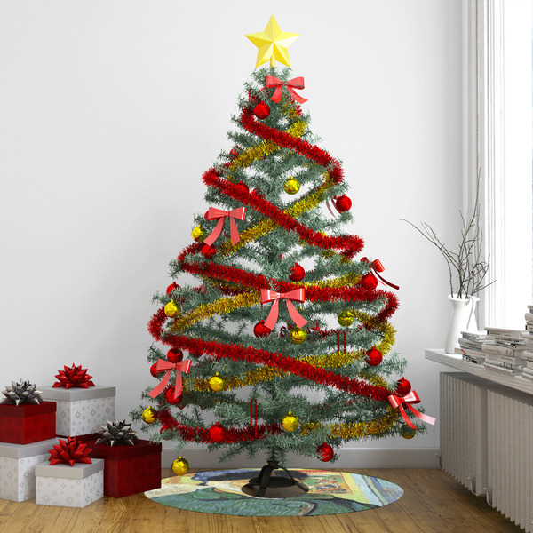 Van Gogh's Self Portrait with Bandaged Ear Tree Skirt - In context