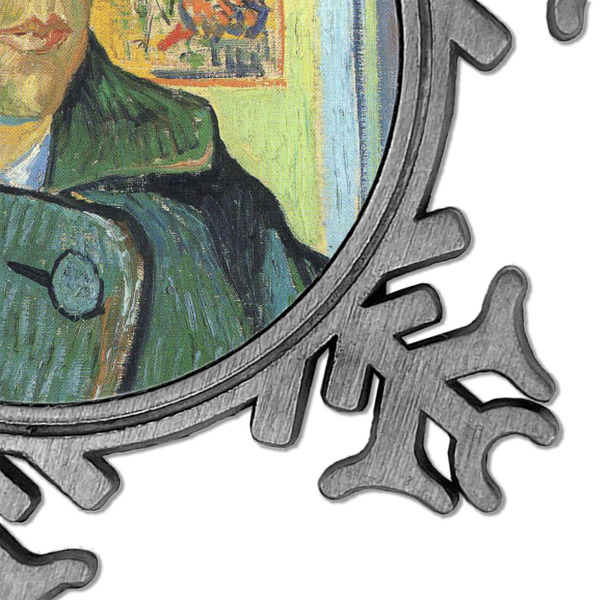 Van Gogh's Self Portrait with Bandaged Ear Vintage Snowflake - Detail