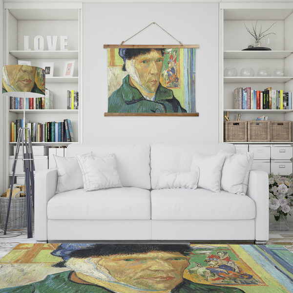 Van Gogh's Self Portrait with Bandaged Ear Wall Hanging Tapestry - Landscape - In Context