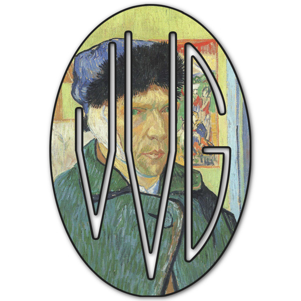 Custom Van Gogh's Self Portrait with Bandaged Ear Monogram Decal - Large