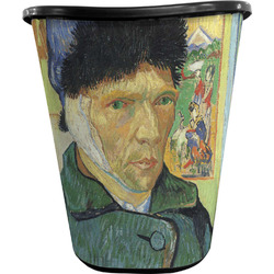 Van Gogh's Self Portrait with Bandaged Ear Waste Basket - Double Sided (Black)