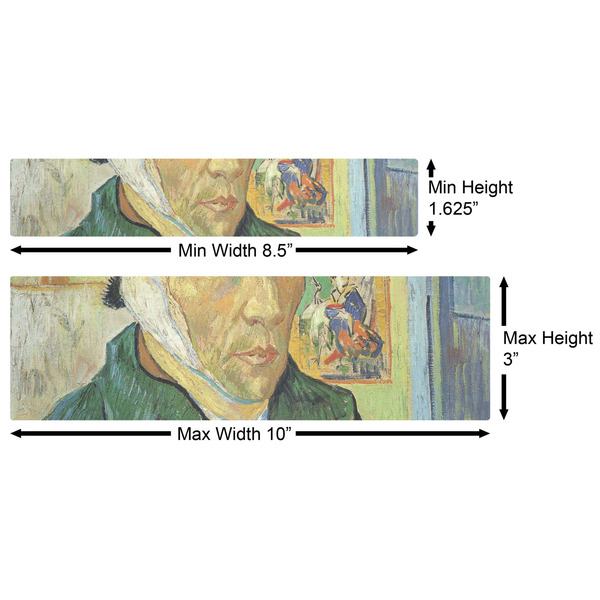 Van Gogh's Self Portrait with Bandaged Ear Water Bottle Labels w/ Dimensions