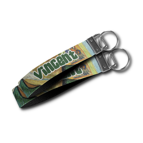Van Gogh's Self Portrait with Bandaged Ear Webbing Keychain FOBs - Size Comparison