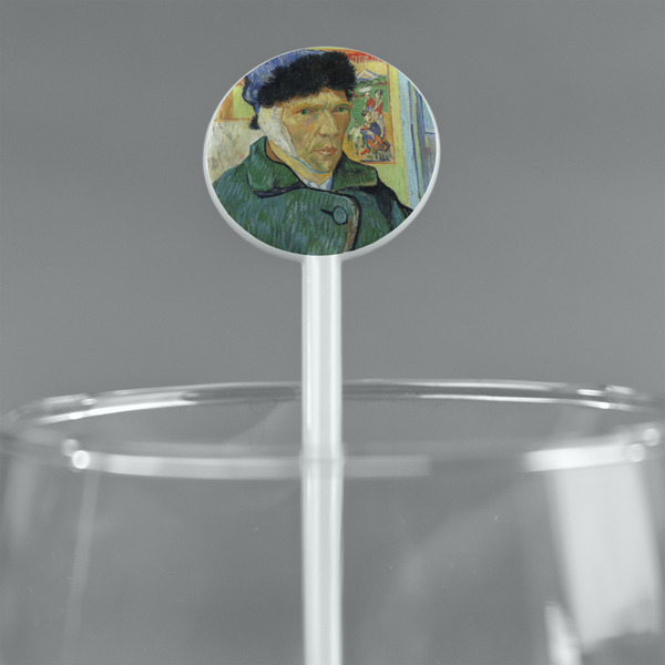 Van Gogh's Self Portrait with Bandaged Ear White Plastic 5.5" Stir Stick - Round - Main