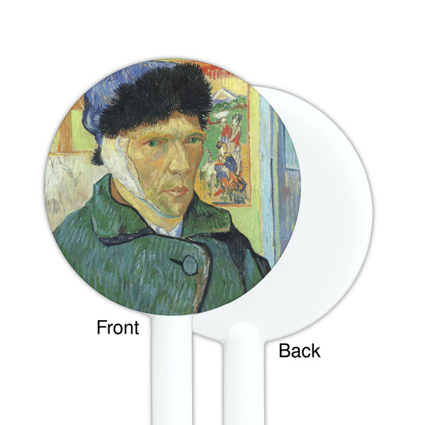 Van Gogh's Self Portrait with Bandaged Ear White Plastic 5.5" Stir Stick - Single Sided - Round - Front & Back
