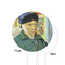 Van Gogh's Self Portrait with Bandaged Ear White Plastic 6" Food Pick - Round - Single Sided - Front & Back