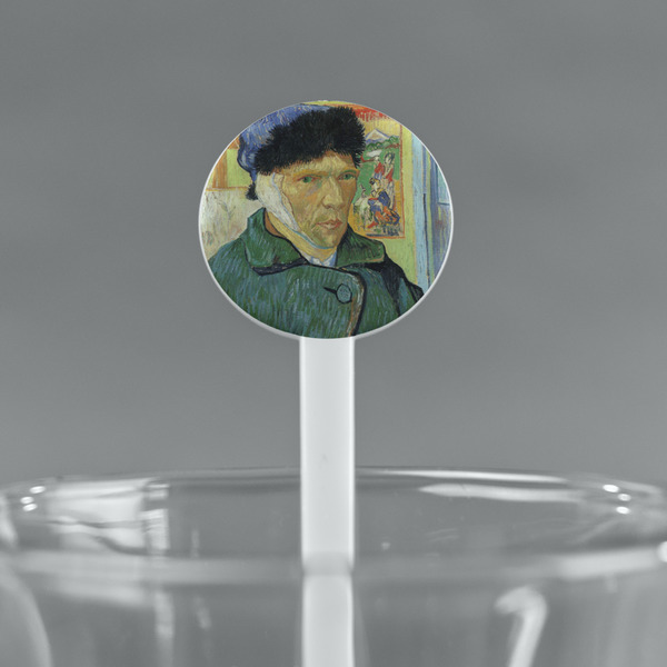 Van Gogh's Self Portrait with Bandaged Ear White Plastic 7" Stir Stick - Round - Main