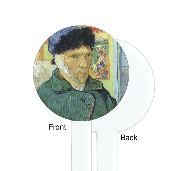 Van Gogh's Self Portrait with Bandaged Ear White Plastic 7" Stir Stick - Single Sided - Round - Front & Back