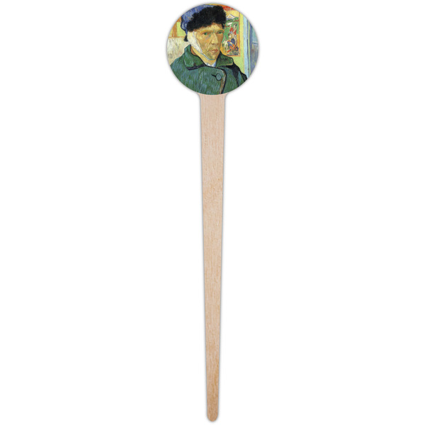 Van Gogh's Self Portrait with Bandaged Ear Wooden 4" Food Pick - Round - Single Pick