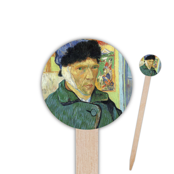 Custom Van Gogh's Self Portrait with Bandaged Ear Round Wooden Food Picks