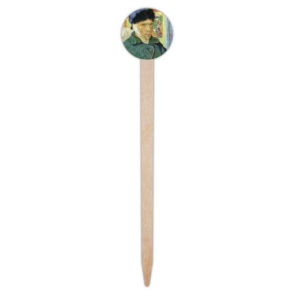 Van Gogh's Self Portrait with Bandaged Ear Wooden 6" Food Pick - Round - Single Pick