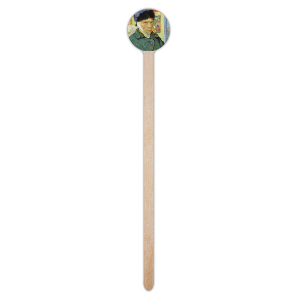 Van Gogh's Self Portrait with Bandaged Ear Wooden 7.5" Stir Stick - Round - Single Stick