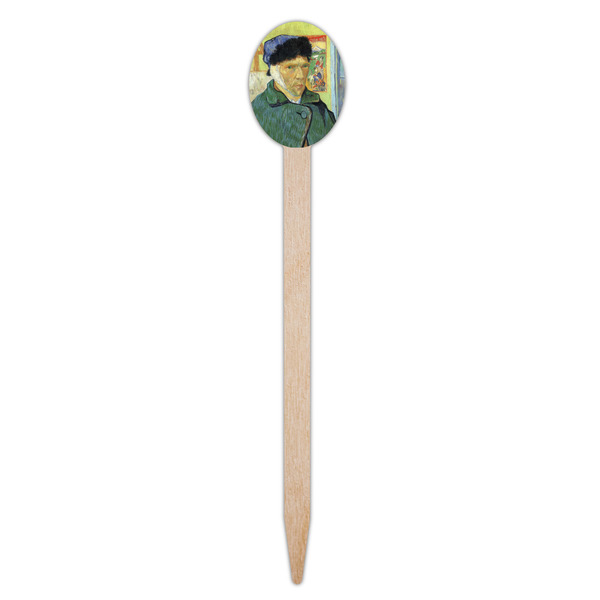 Van Gogh's Self Portrait with Bandaged Ear Wooden Food Pick - Oval - Single Pick