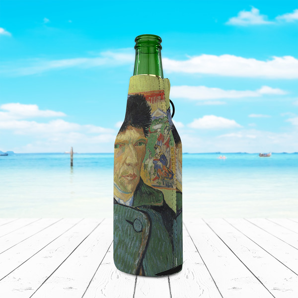 Van Gogh's Self Portrait with Bandaged Ear Zipper Bottle Cooler - LIFESTYLE
