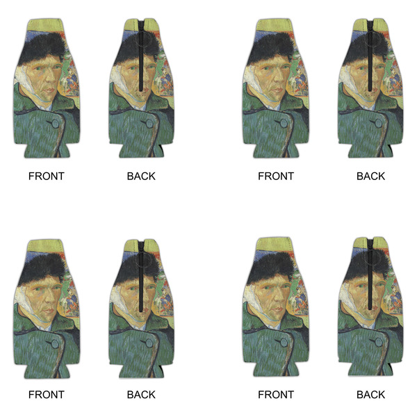 Van Gogh's Self Portrait with Bandaged Ear Zipper Bottle Cooler - Set of 4 - Approval
