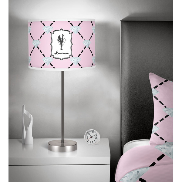 Diamond Dancers 13 inch drum lamp shade - in room