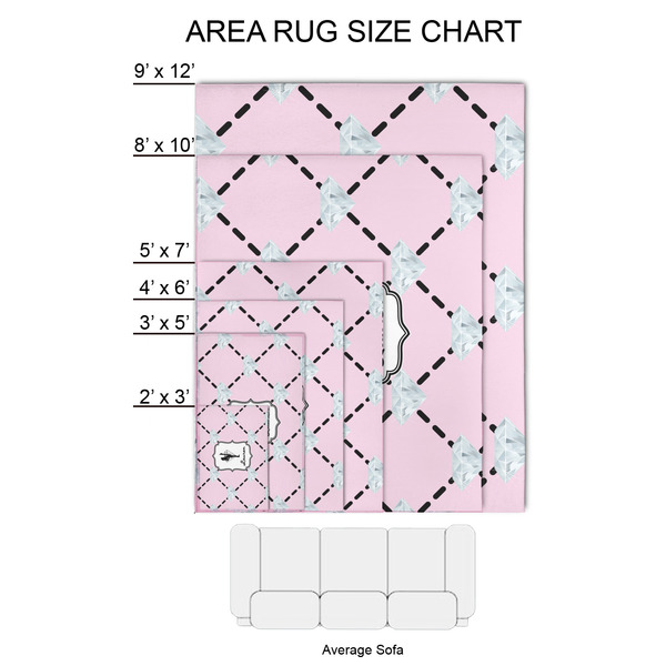 Diamond Dancers 2'x3' Indoor Area Rugs - Size Chart