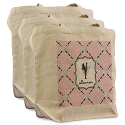 Diamond Dancers Reusable Cotton Grocery Bags - Set of 3 (Personalized)