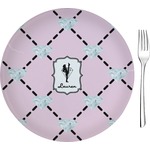 Diamond Dancers 8" Glass Appetizer / Dessert Plates - Single or Set (Personalized)