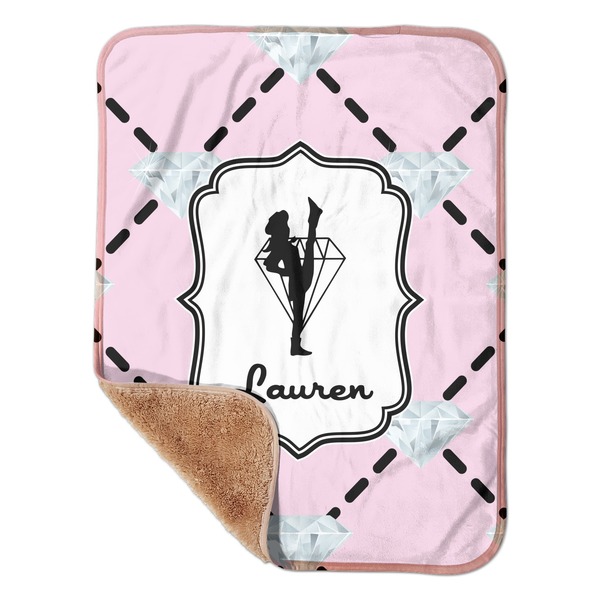Custom Diamond Dancers Sherpa Baby Blanket - 30" x 40" w/ Name or Text