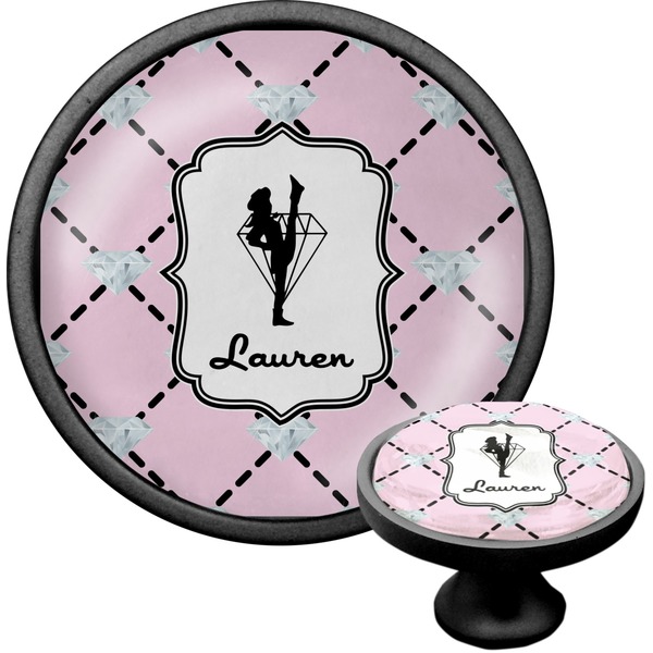 Custom Diamond Dancers Cabinet Knob (Black) (Personalized)