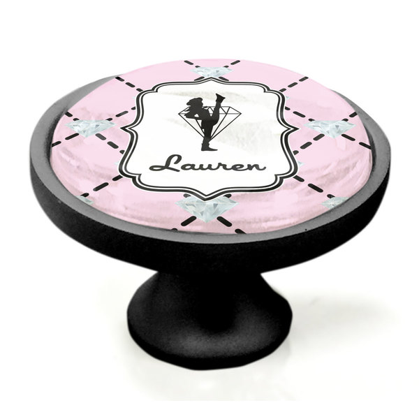 Diamond Dancers Black Custom Cabinet Knob (Side)