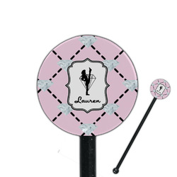 Diamond Dancers 5.5" Round Plastic Stir Sticks - Black - Single Sided (Personalized)